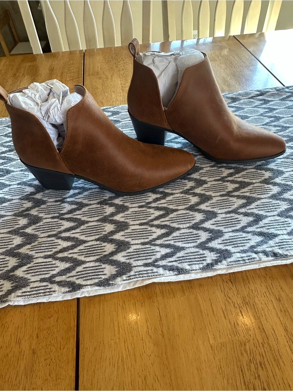 Journee Collection Brown Low Heel Ankle Booties